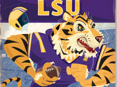 LSU animal college football purple sports tiger yellow