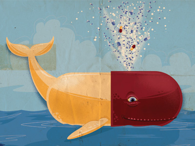 Health Insurance: A Whale of a Pill to Swallow editorial vector