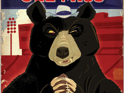 Ole Miss advertising animal bear football photoshop vector