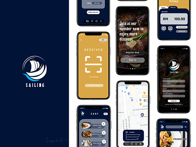 SAILING Restaurant App Design | UI app branding design logo ui