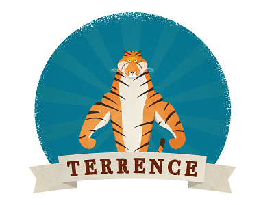 Terrence the tiger animal banner muscle retro strong tiger vintage