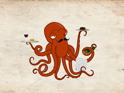 Francois moustache octopus waiter