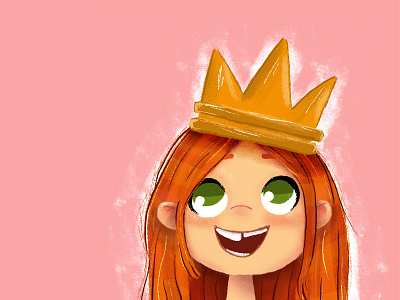 Queen of the World crown girl illustration photoshop pink queen