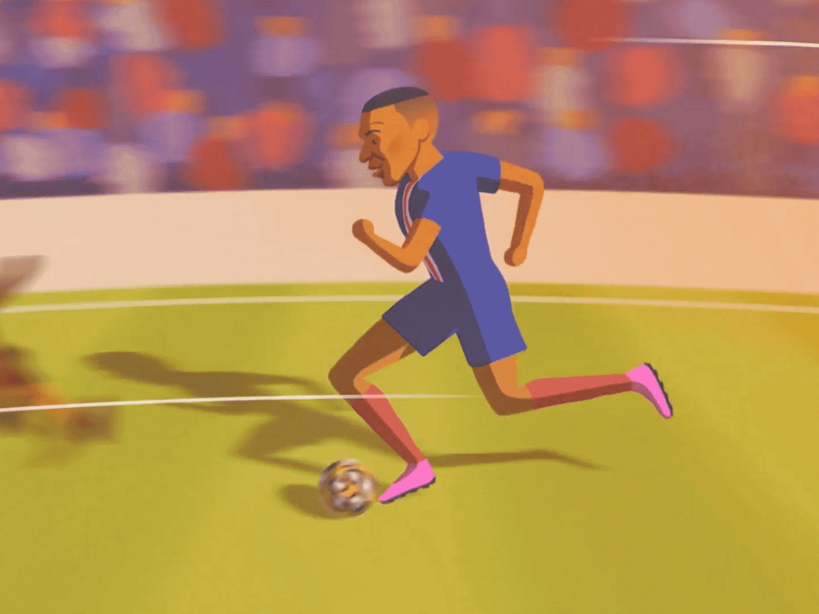 MBappé Run football illustration mbappe motion parcdesprinces paris psg soccer sport stadium