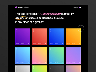 design gradients | landing page