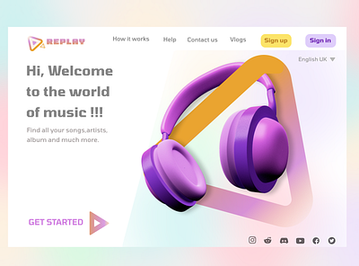 Landing Page (Music website) app branding dailyui design graphic design logo ui ux web web design website