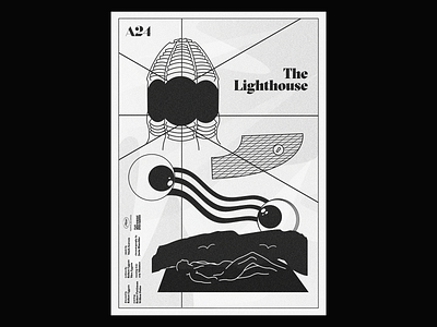 The Lighthouse a24 design digital art drawing film film poster graphic design graphic design hand drawn illustration illustrator movie poster vector