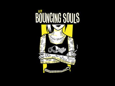 The Bouncing Souls - Jersey Girl adobe apparel art band merch design graphic design merch design merchandise punk tattoos