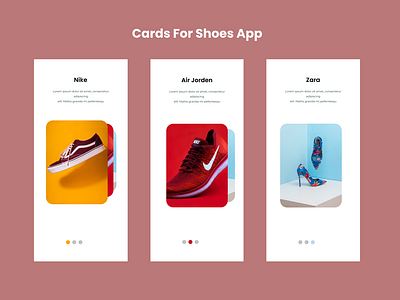 fashion app screens/cards