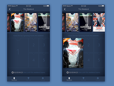 Box Office King - Choose a movie - round 2 ios iphone movies ui ux