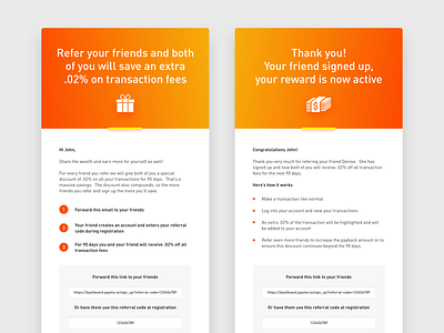 Referral Emails clean design email email campaign ui ux