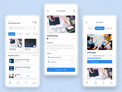 E-learning mobile app app course design designer mobile ui ui design ux