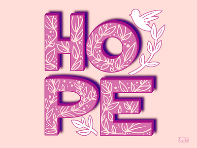 Hope graphic design hope letter lettering pink poster design ty typography