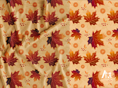 Autumn pattern adobe illustrator autumn design illustration leaves orange pattern vector warm