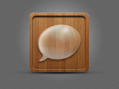 Social Icon app bubble chat icon social wood