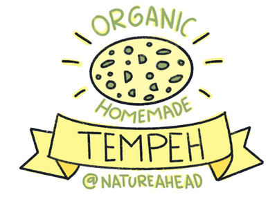 Organic tempeh logo procreate soy soybeans tempe tempeh vegan vegan food