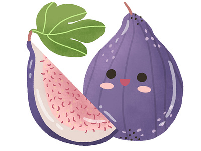 Fig November character design figma flat illustration fruit fruit illustration illustraion kawaii
