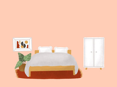 Boring bedroom bed bedroom bedroom decor empty room flat illustration illustration procreate art room decor sleep