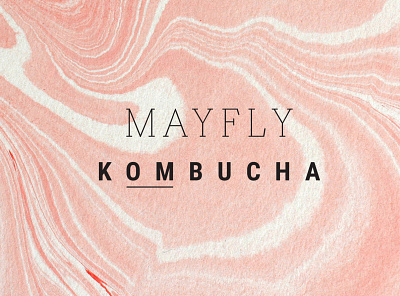 Mayfly Kombucha branding logo marble typography