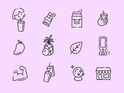 F'real Foods design icon set illustration