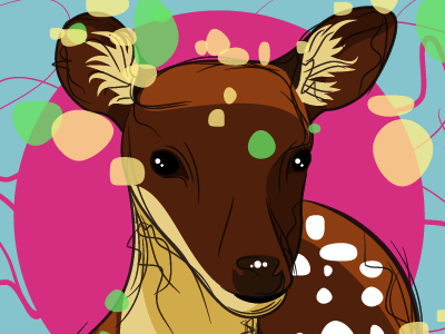 Deer Portrait digital illustration vector