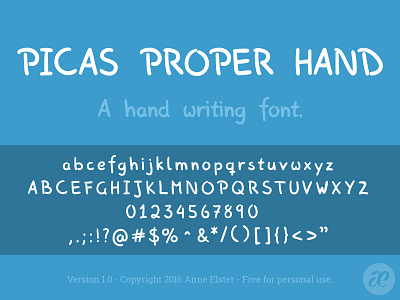 Picas Proper Hand font fontforge type typography