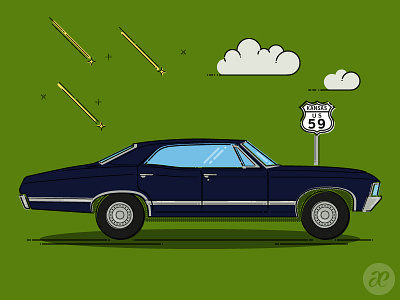 The Impala chevy illustration impala lineart personal vector