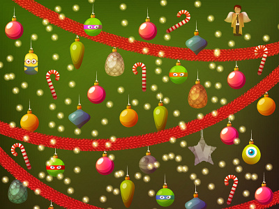 Christmas Tree Pattern christmas digital illustration vector