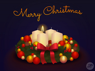 1st Advent christmas digital illustration vector