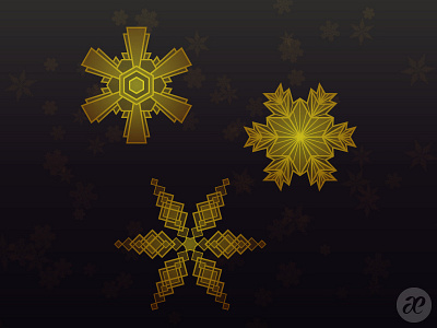 Art Deco Snowflakes art deco christmas digital illustration snowflakes vector