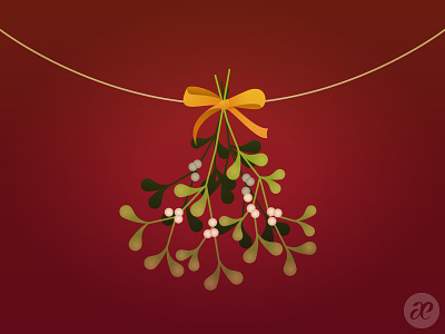 Meet me under the mistletoe christmas digital illustration mistletoe vector
