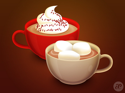 Time for some Hot Chocolate christmas digital illustration vector wallpaper