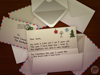 Dear Santa! christmas digital illustration vector