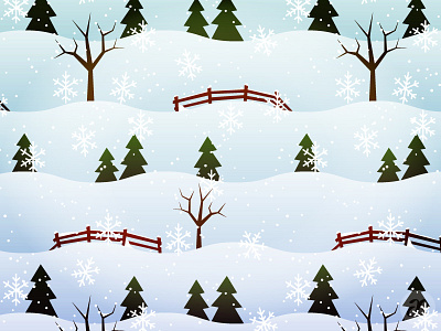 Winter Landscape christmas digital illustration pattern vector winter