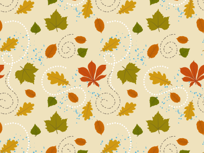 Autumn Leaves Pattern digital illustration pattern vector