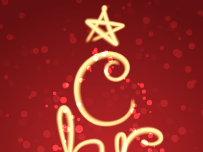 Christmas Lights digital illustration typography vector