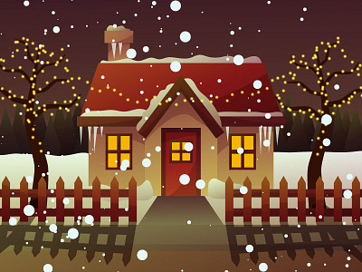 Christmas Card digital illustration vector