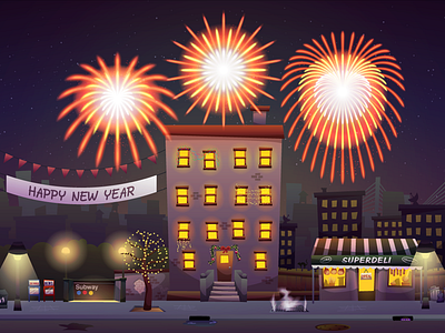 New Year's Eve digital illustration vector