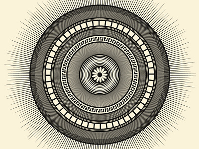 Retro Mandala digital illustration vector