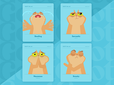 Goot the Cat | Expressions 02 2d animation animation animator cartoon character animation character concept character construction character design character profile character sheet facial expressions funny cats illustration mograph motion design motion graphics shape layers vector