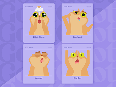 Goot the Cat | Expressions 03 2d animation animation animator cartoon character character animation character concept character construction character design character profile character sheet expressions facial expressions funny cats illustration mograph motion design motion graphics shape layers vector