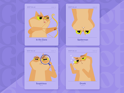Goot the Cat | Expressions 04 2d animation animation animator cartoon character character animation character concept character construction character design character profile character sheet expressions facial expressions funny cats illustration mograph motion design motion graphics shape layers vector