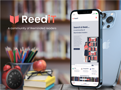 ReediT Library App app branding design graphic design library app logo product design reading ui ux