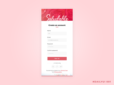 #DailyUI001 - App sign up page
