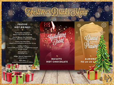 Dog And Duck Festive Drinks Table Talker bar christmas festive restaurant restaurant branding