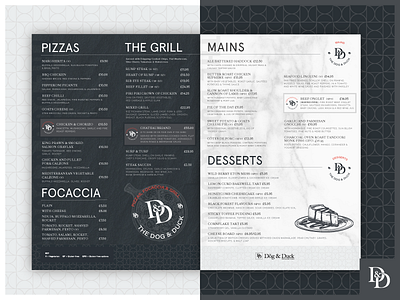 The Dog & Duck Menus