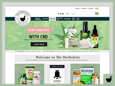 The Herbalists Homepage beauty cannabis cbd cbd oil health herbalists homepage medicine pharmecy supplements the herbalists webdesign website