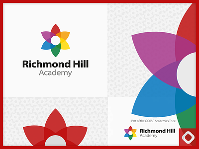 Richmond Hill Academy Logo academy flower logo logo design nursery primary colors primary school school school logo