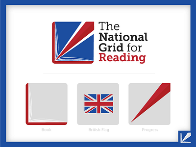 The National Grid For Reading Logo academy book branding education logo logo design reading school