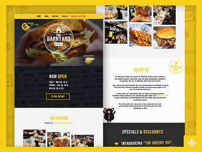The Barnyard Grill Website branding burger restaurant website website design